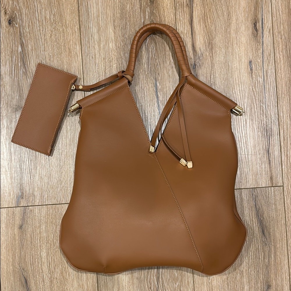 Brand New Elegant Brown Leather Tote Bag